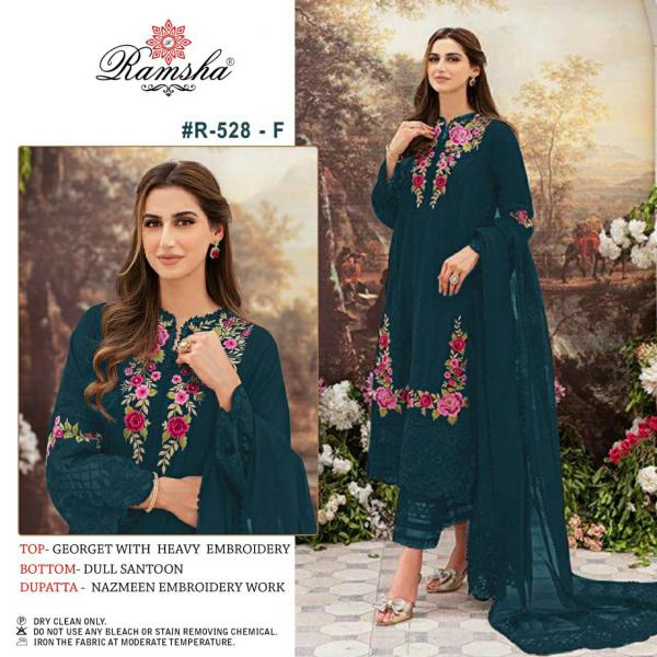 Ramsha R 528 Nx Georgette Designer Pakistani Suit Collection